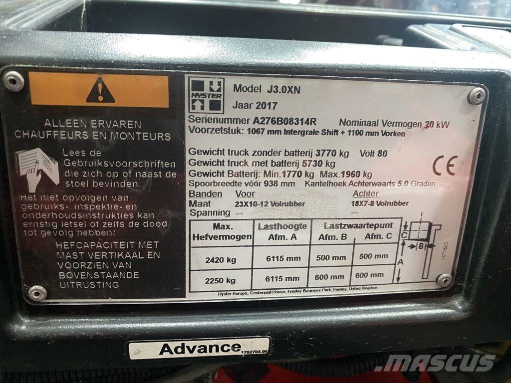 Hyster J3.0XN 電動堆高機