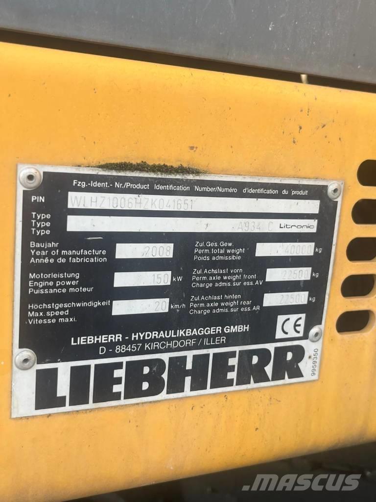 Liebherr A 934 C 廢棄物/工業用操作車