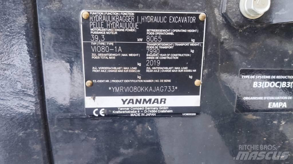 Yanmar Vio 80-1A 中型挖土機/掘鑿機/挖掘機 7t-12t