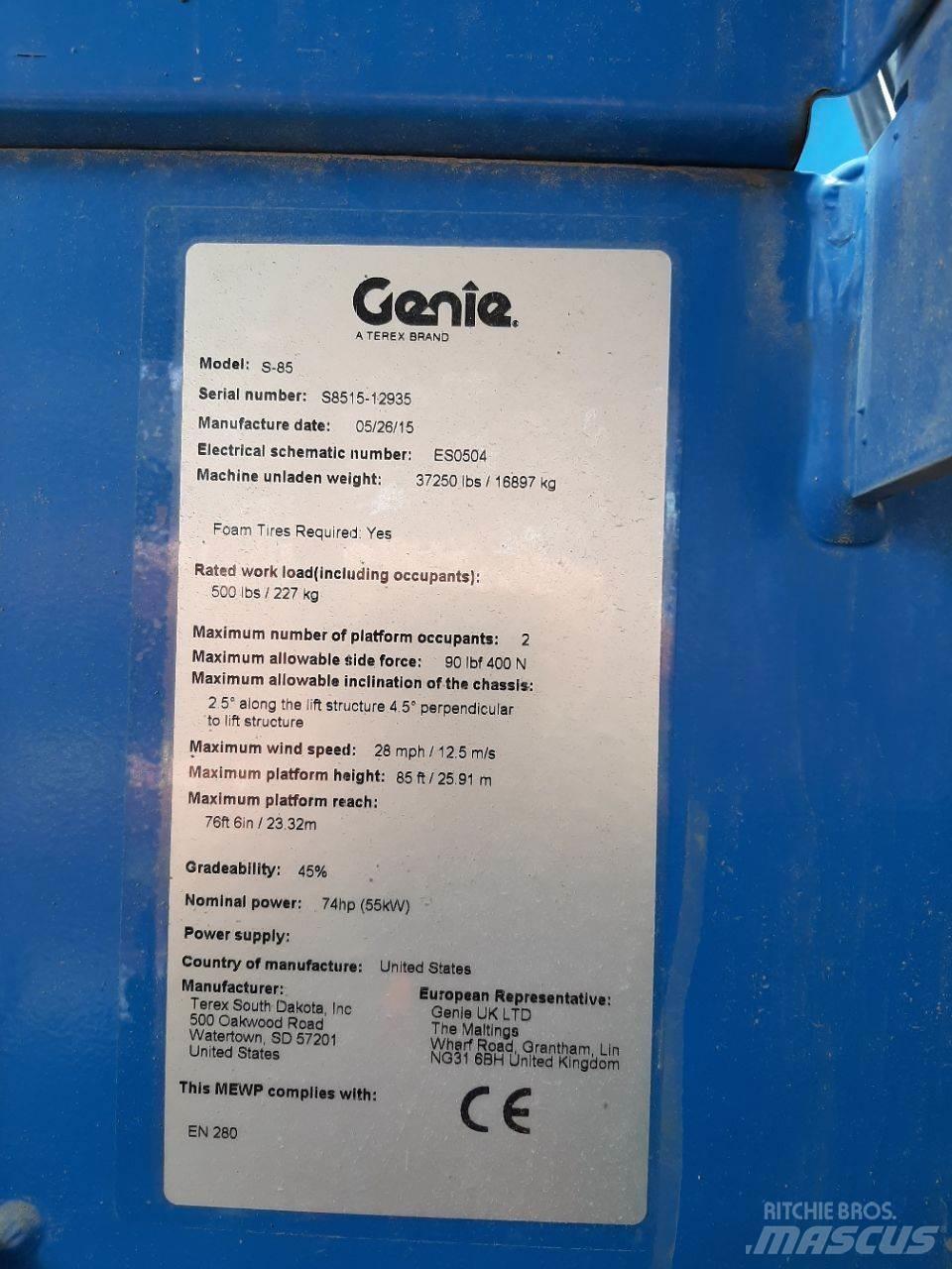Genie S85 伸縮臂高空作業車