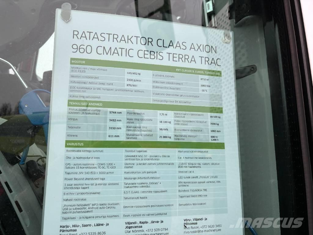 CLAAS Axion 960TT 曳引機