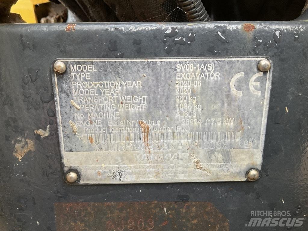 Yanmar SV08 小型挖土機/掘鑿機<7t(小型挖掘機)