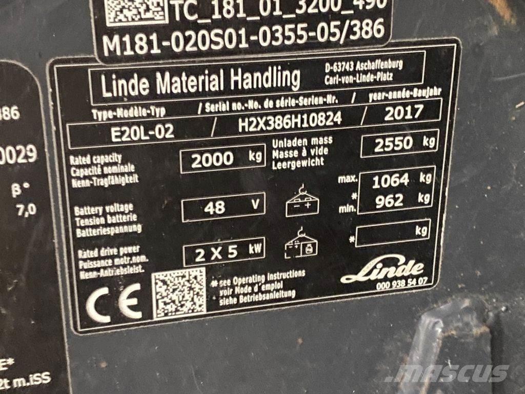 Linde E20L-02 電動堆高機