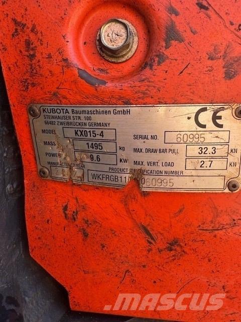 Kubota KX 015-4 小型挖土機/掘鑿機<7t(小型挖掘機)
