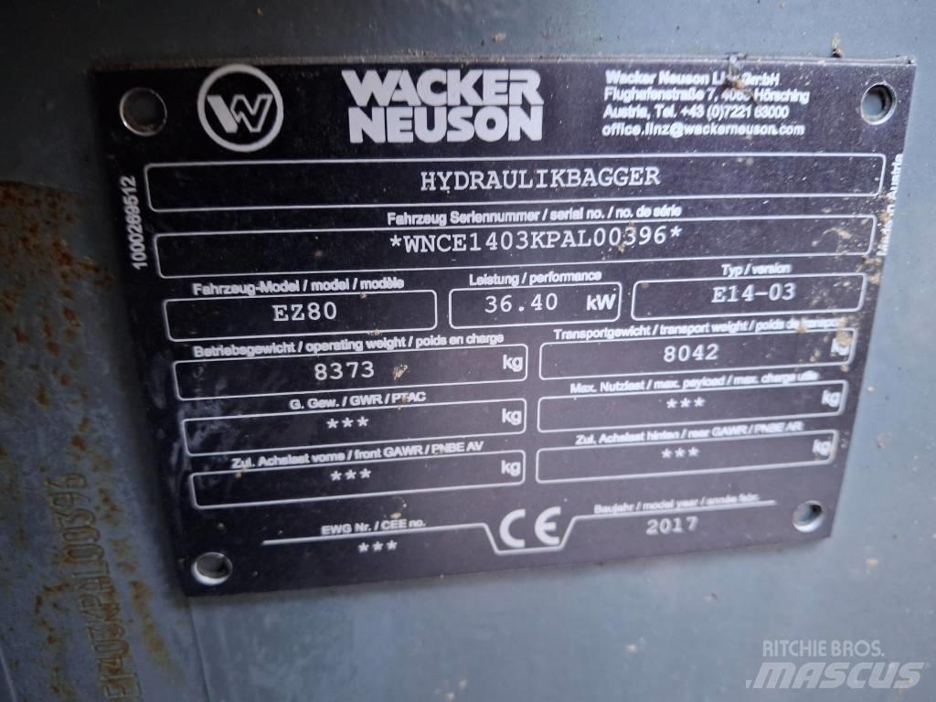 Wacker Neuson EZ 80 中型挖土機/掘鑿機/挖掘機 7t-12t
