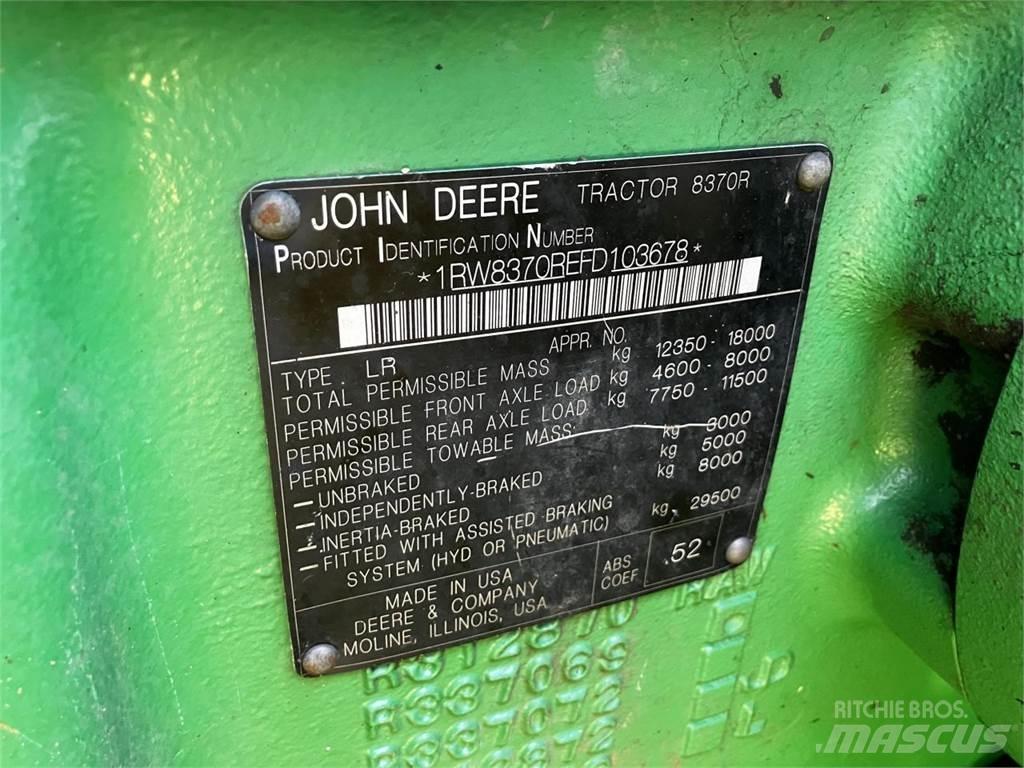 John Deere 8370R 曳引機