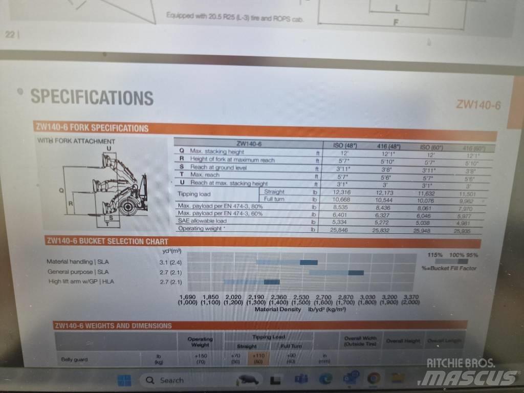 Hitachi ZW 150-6 輪胎式裝載機