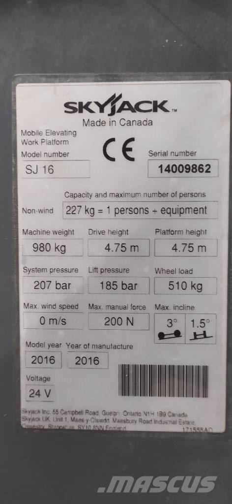 SkyJack SJ 16 垂直升降工作台