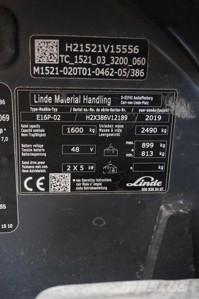 Linde E 16 P 電動堆高機