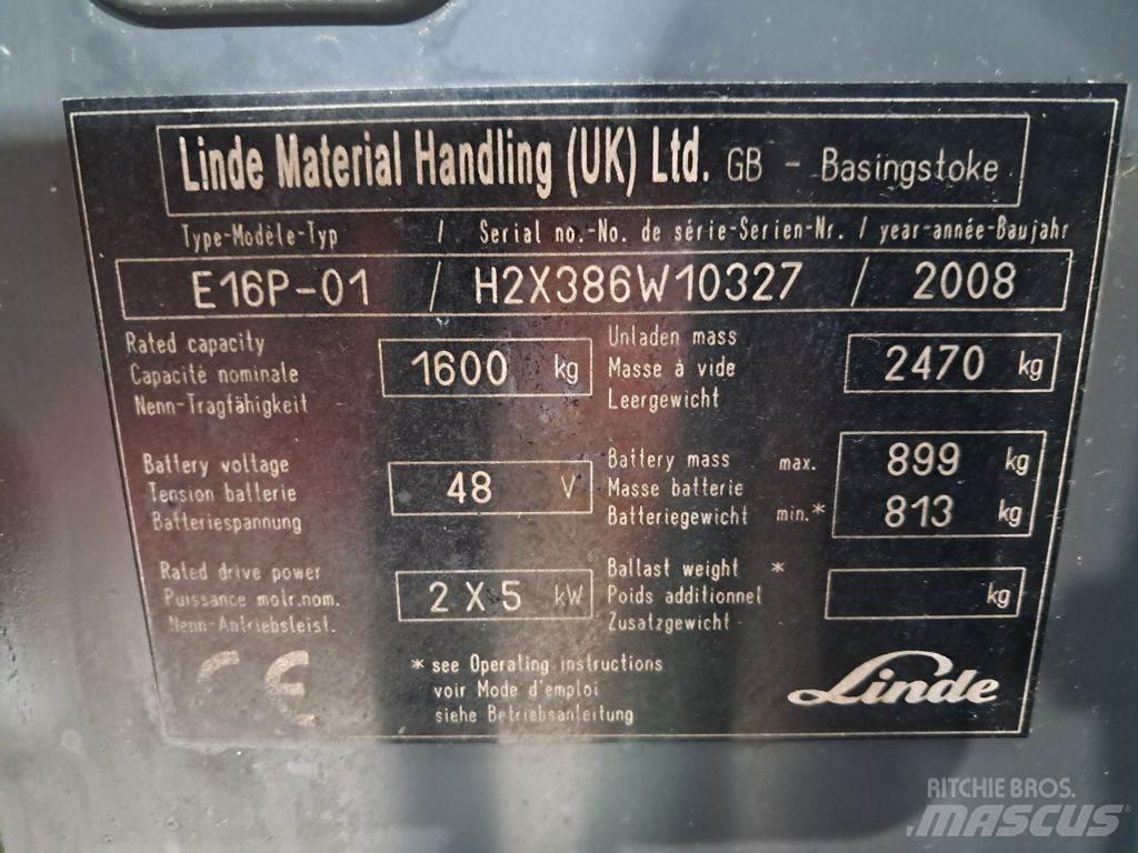 Linde E16P-01 電動堆高機