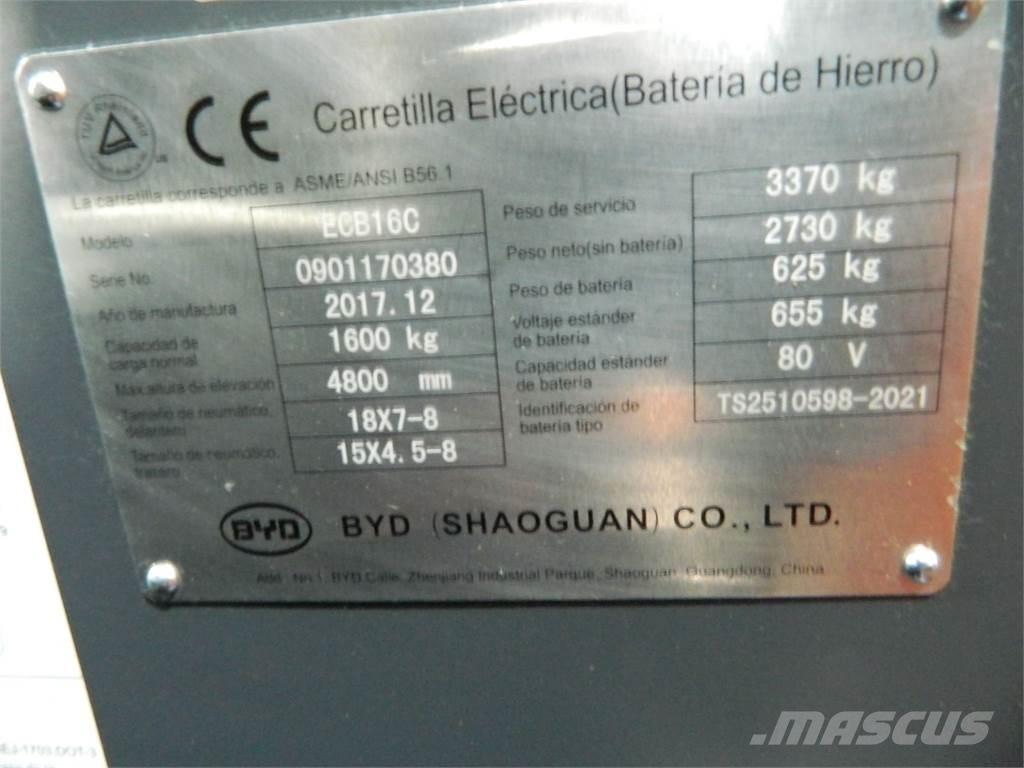 BYD ECB16C 電動堆高機