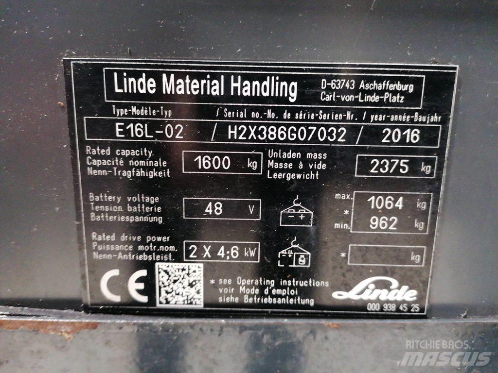 Linde E16L-02 電動堆高機