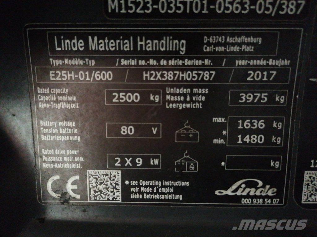 Linde E25H-01/600 電動堆高機