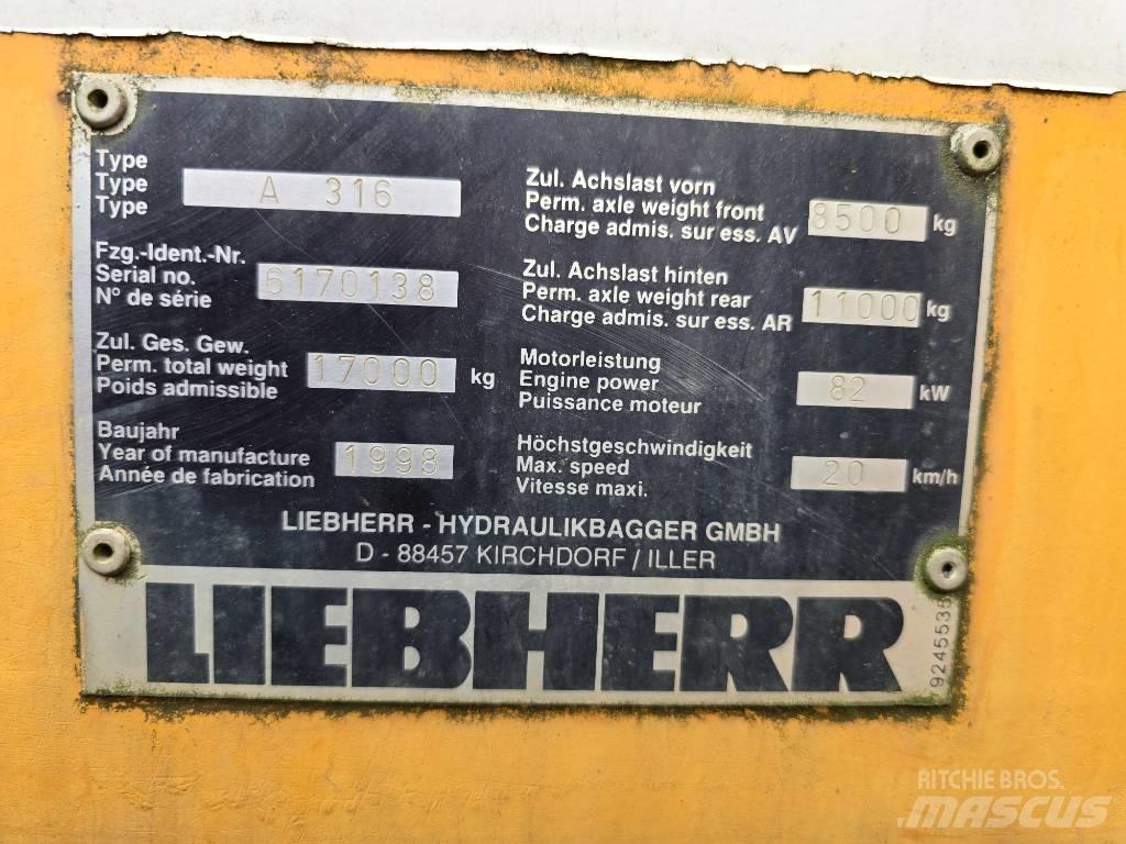 Liebherr A 316 旋轉式挖土機/掘鑿機/挖掘機