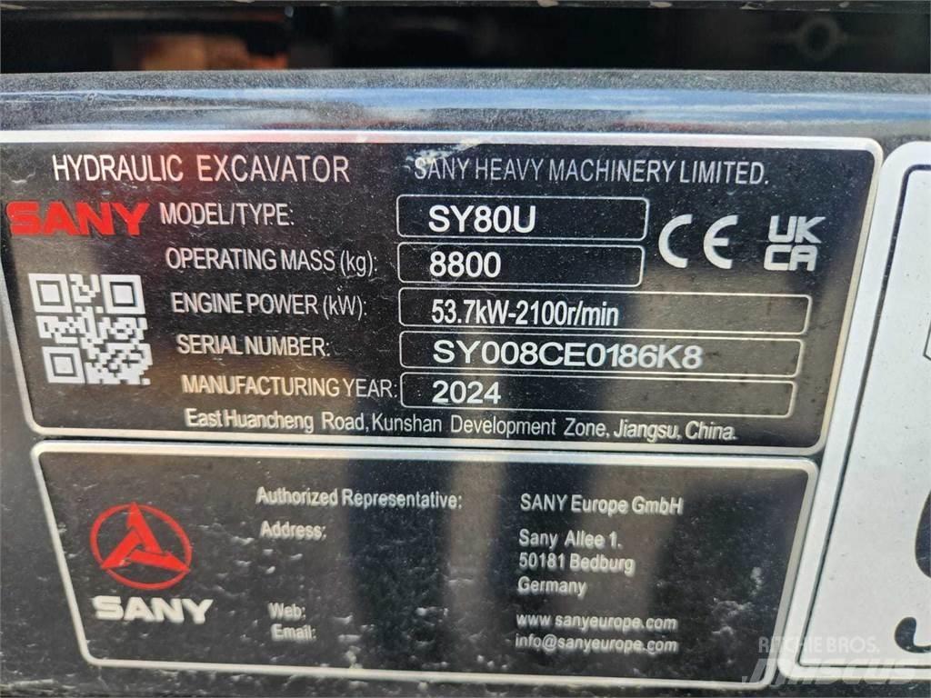 Sany SY80U 中型挖土機/掘鑿機/挖掘機 7t-12t