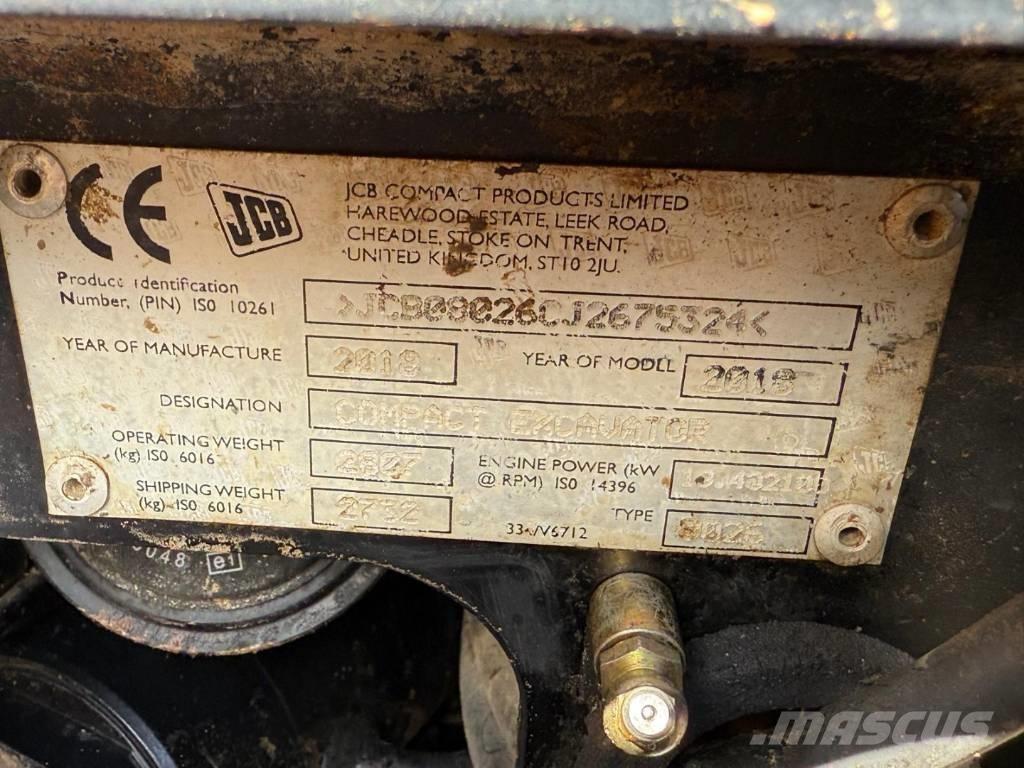 JCB 8026 CTS 小型挖土機/掘鑿機<7t(小型挖掘機)