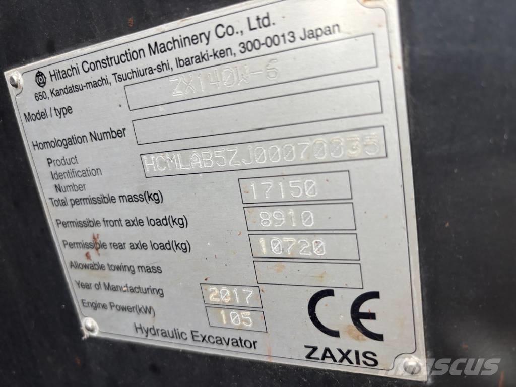 Hitachi ZX 140 W-6 旋轉式挖土機/掘鑿機/挖掘機