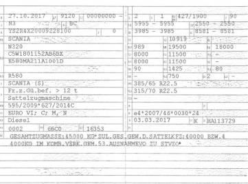 Scania R 580 曳引機組件