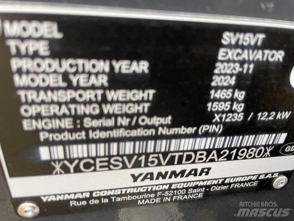 Yanmar SV15VT 中型挖土機/掘鑿機/挖掘機 7t-12t