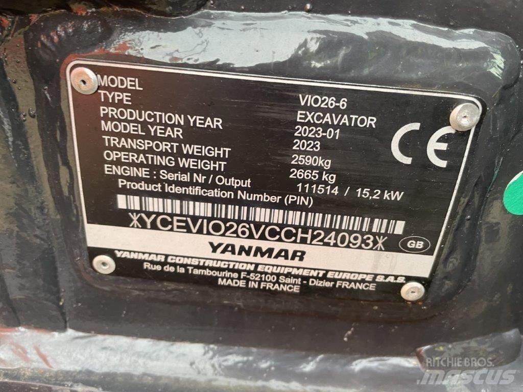 Yanmar VIO26-6 中型挖土機/掘鑿機/挖掘機 7t-12t