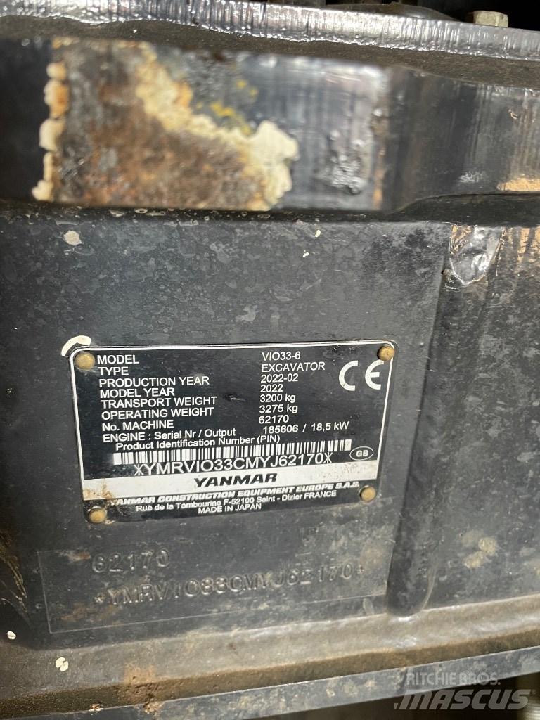 Yanmar Vio 33 小型挖土機/掘鑿機<7t(小型挖掘機)