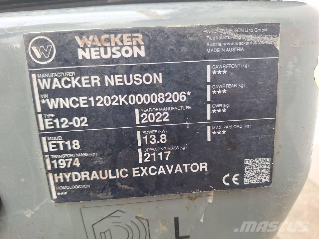 Wacker Neuson ET 18 履帶式 挖土機/掘鑿機/挖掘機