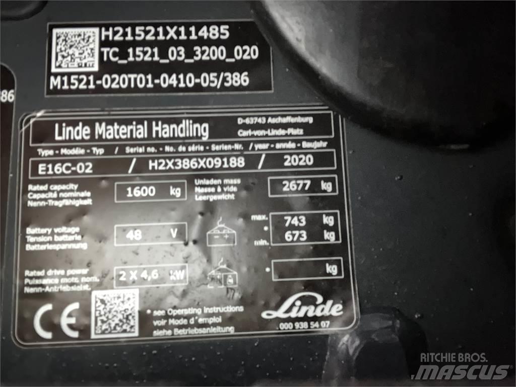 Linde E16C 電動堆高機