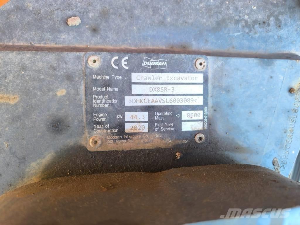 Doosan DX 85 R-3 中型挖土機/掘鑿機/挖掘機 7t-12t