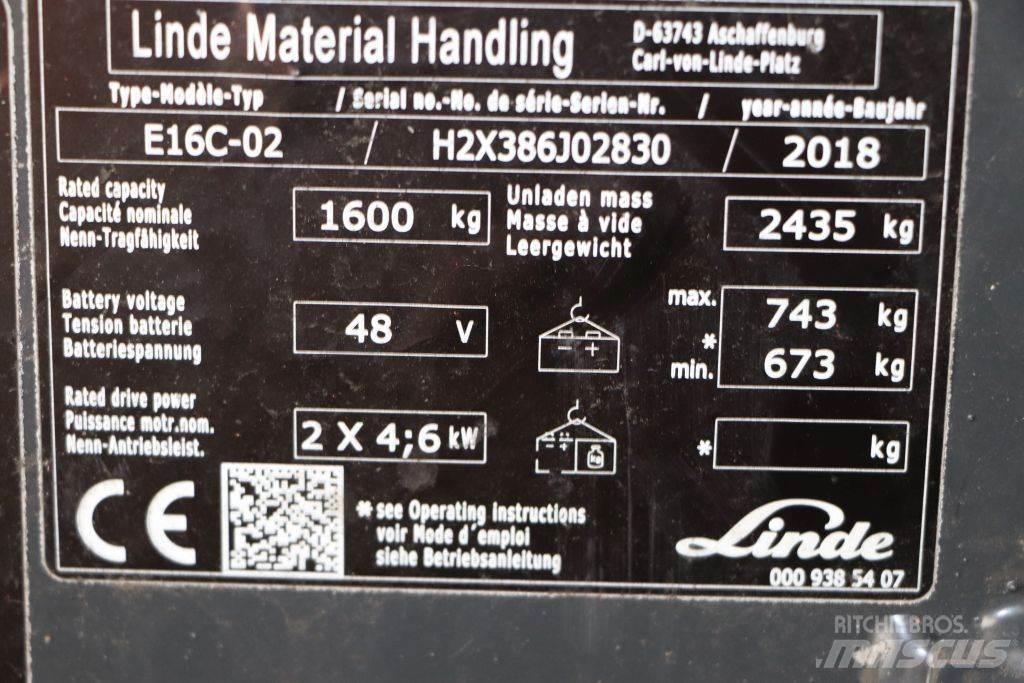 Linde E16C-02 電動堆高機