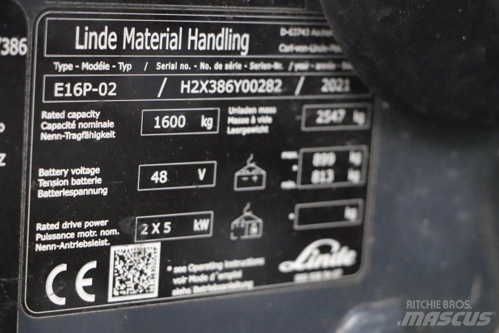 Linde E16P-02 電動堆高機
