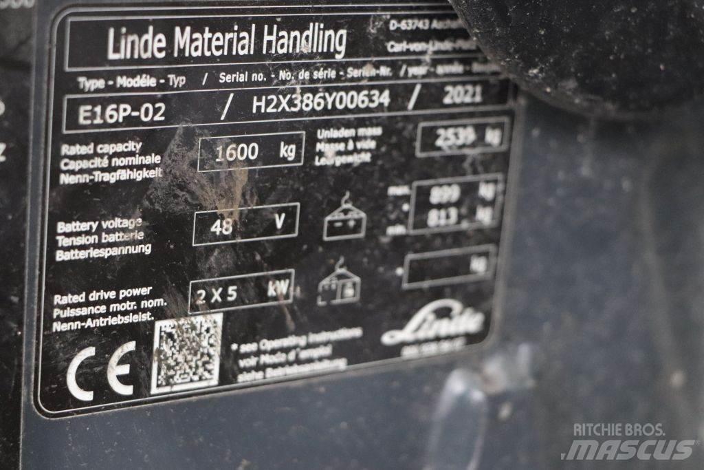 Linde E16P-02 電動堆高機