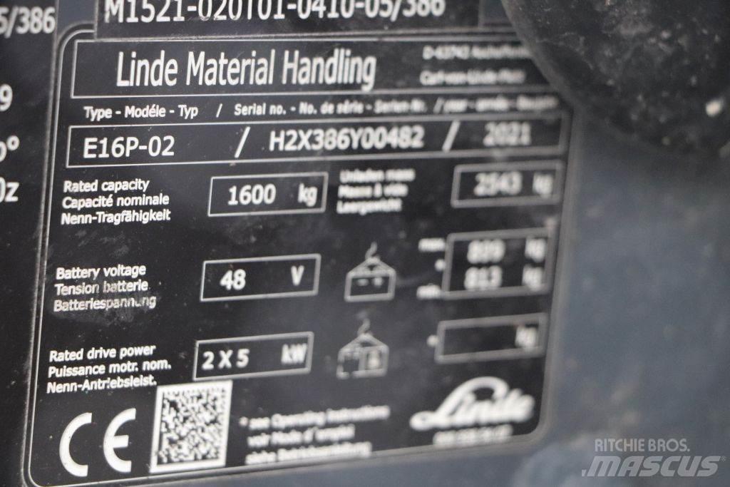 Linde E16P-02 電動堆高機
