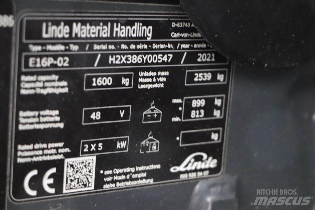 Linde E16P-02 電動堆高機