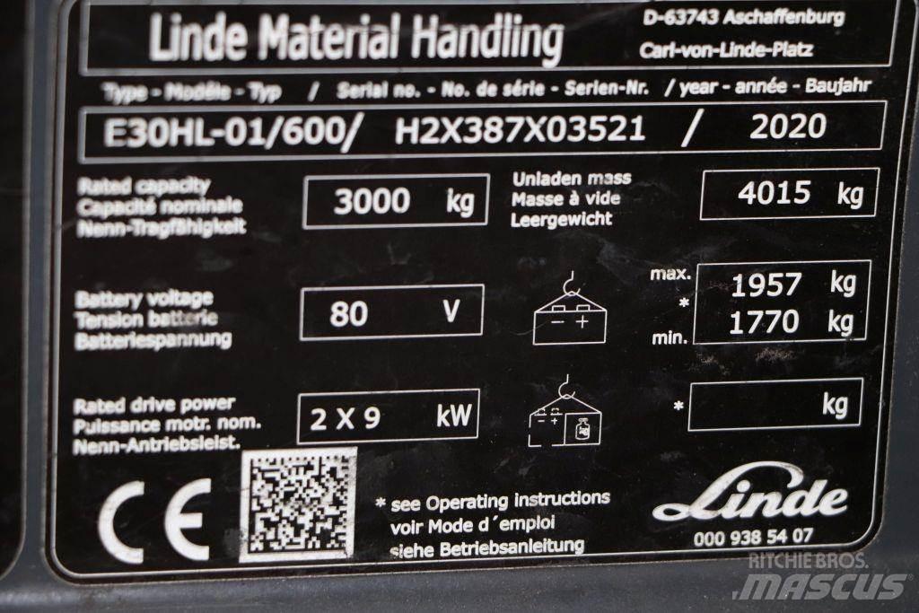 Linde E30HL-01/600 電動堆高機