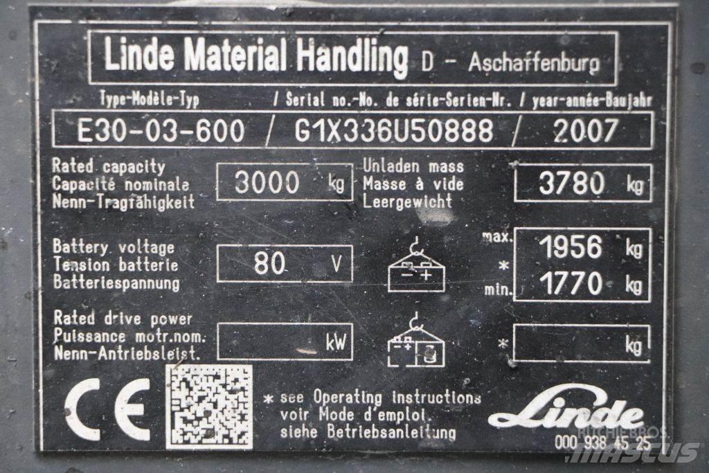 Linde E30S-03/600 電動堆高機