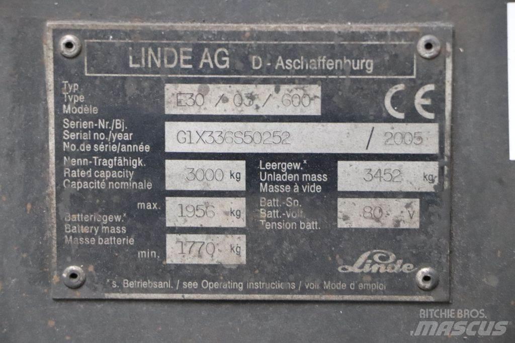 Linde E30S-03/600 電動堆高機