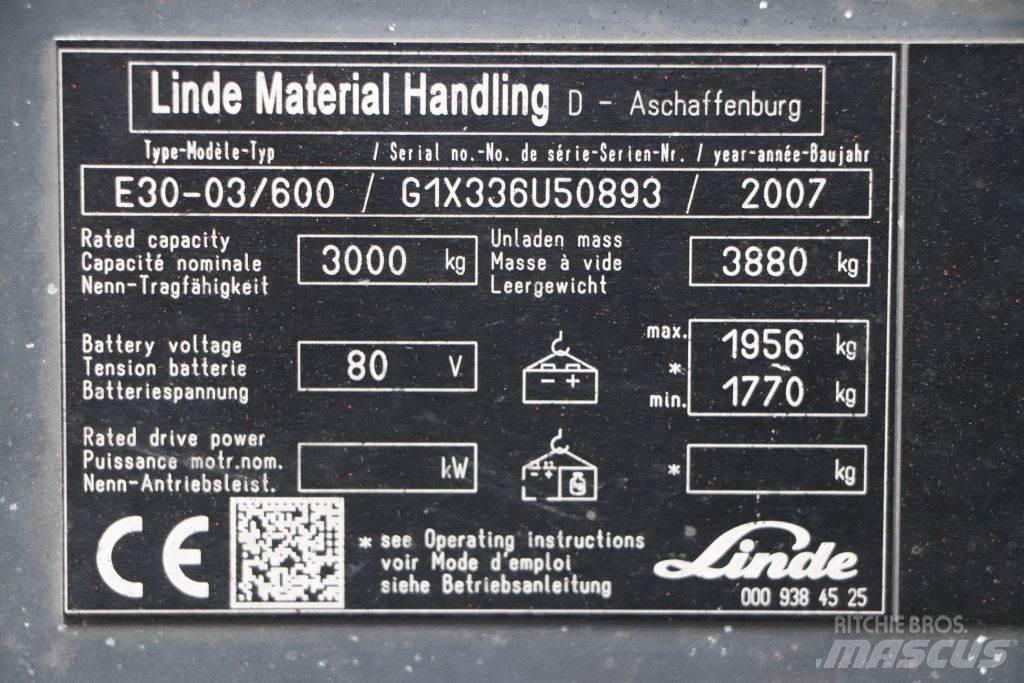 Linde E30S-03/600 電動堆高機
