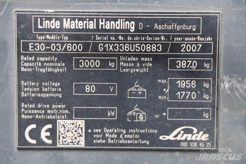 Linde E30S-03/600 電動堆高機