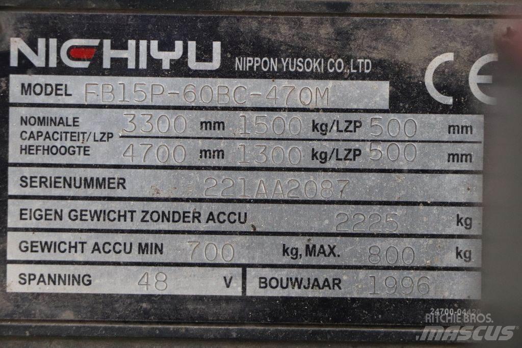 Nichiyu FB15P-60BC 電動堆高機
