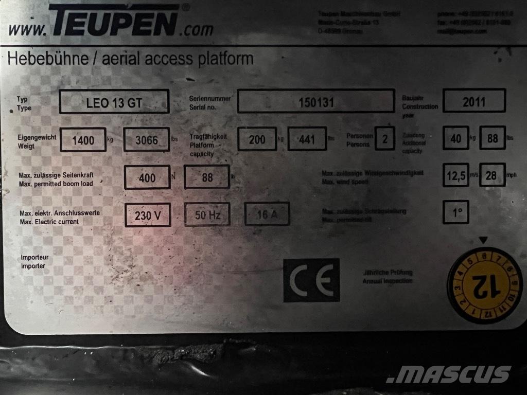 Teupen LEO 13 GT 緊湊型自走式伸縮臂式升降機