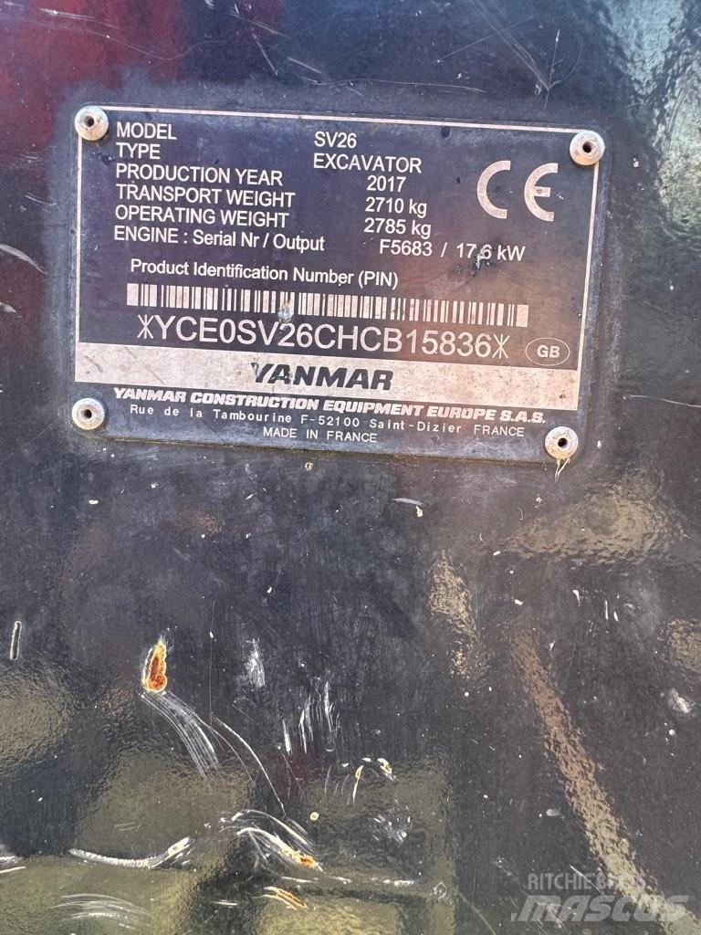 Yanmar SV 26 小型挖土機/掘鑿機<7t(小型挖掘機)