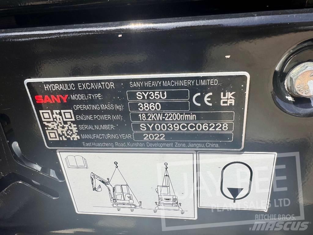 Sany SY 35 U 小型挖土機/掘鑿機<7t(小型挖掘機)