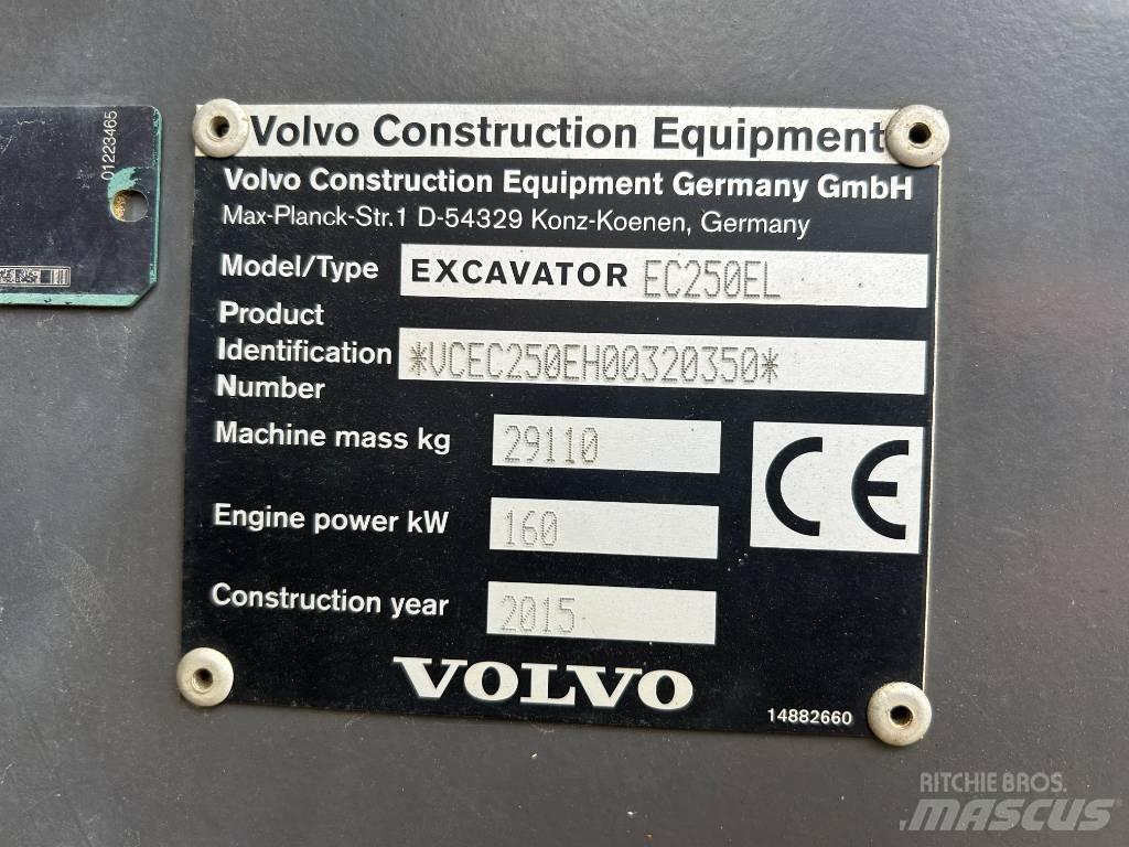 Volvo EC 250 EL 履帶式 挖土機/掘鑿機/挖掘機