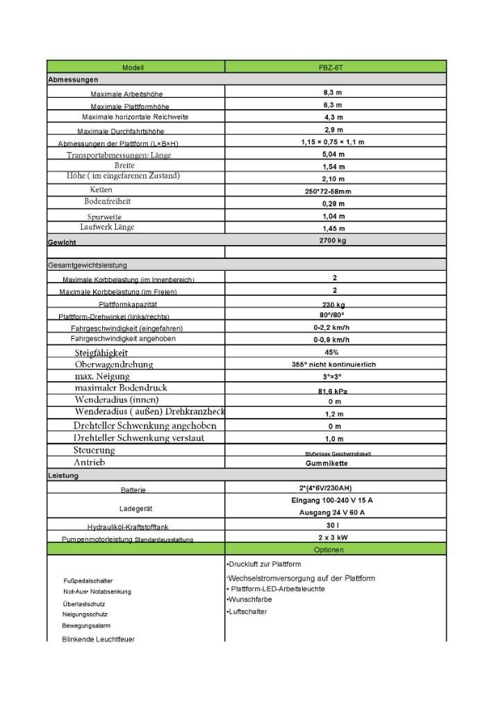 Fronteq FBZ-6T 其他升降機和作業平台