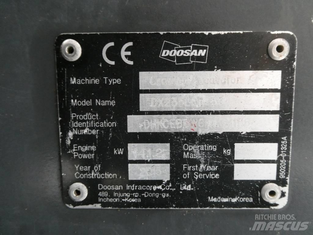Doosan DX 235 LCR-5 履帶式 挖土機/掘鑿機/挖掘機