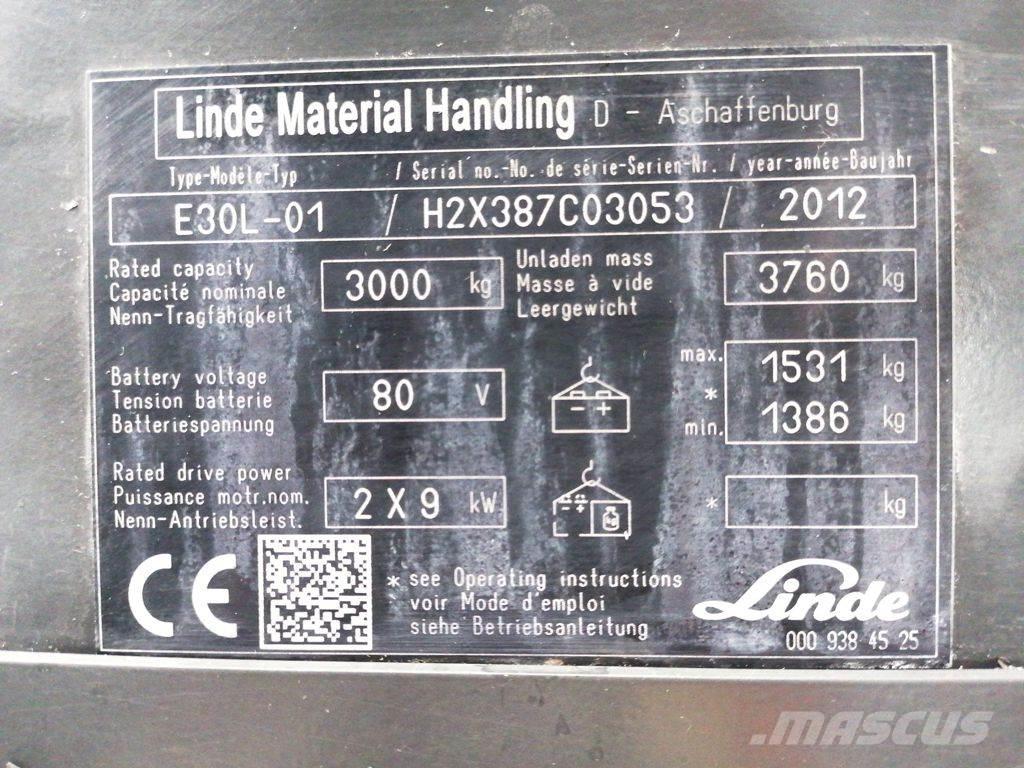 Linde E30L-01 電動堆高機