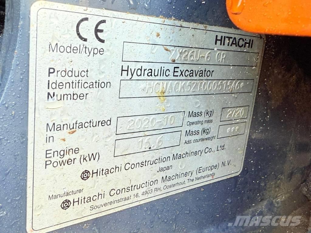 Hitachi ZX 26 U-6 CR 小型挖土機/掘鑿機<7t(小型挖掘機)