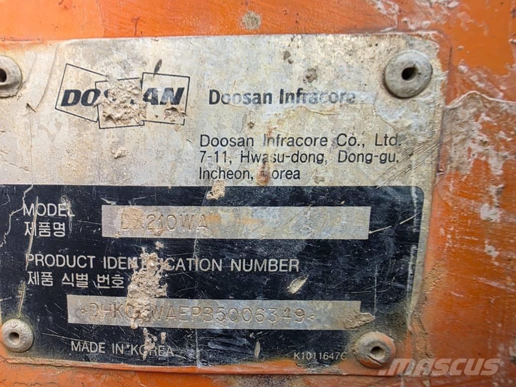 Doosan DX 210 W 旋轉式挖土機/掘鑿機/挖掘機