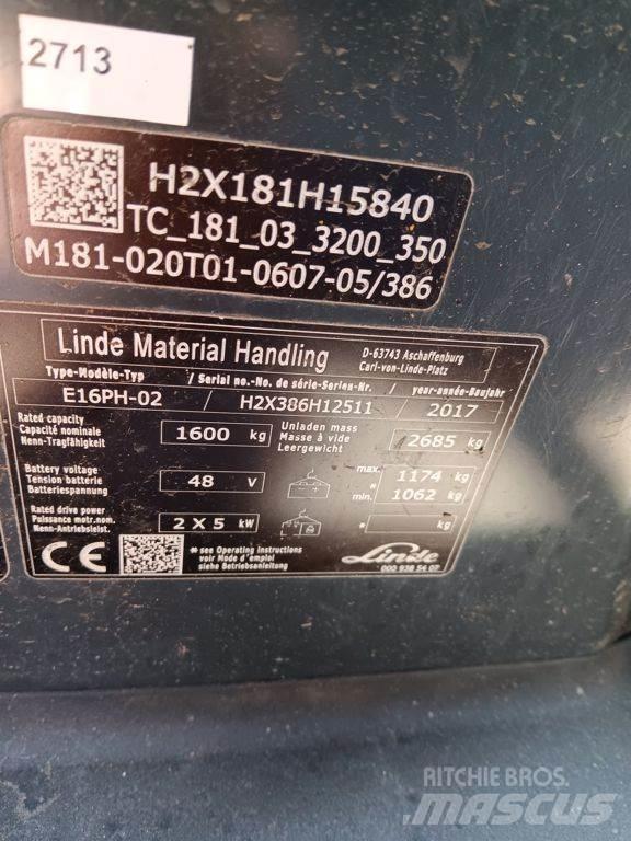 Linde E16PH 電動堆高機