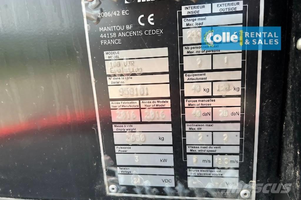 Manitou 100 VJR | 2014 曲臂高空作業車